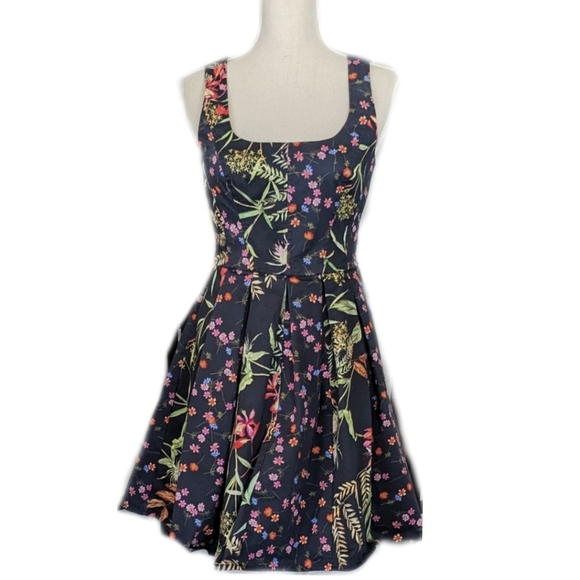 French Connection Women's Dress Floral Batik Japanese Design Size 6 - Picture 4 of 14